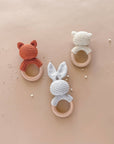 Teether Bear Cotton Rattle Baby Newborn Gift Toy