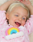 Rainbow Bamboo Crochet Rattle - 2 Colors!: Pastel / 6" Rattle