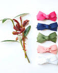 5 Chelsea Boutique Grosgrain Bows on Snap Clips - Juniper