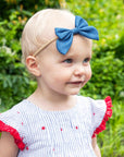 Denim Bow Headband, Baby Girl,Infant Girl Bow Hair Accessory: Butterfly