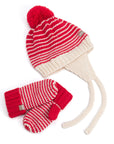 Baby/ Toddler Kids Thumbless Winter Mittens, Stripe Pattern