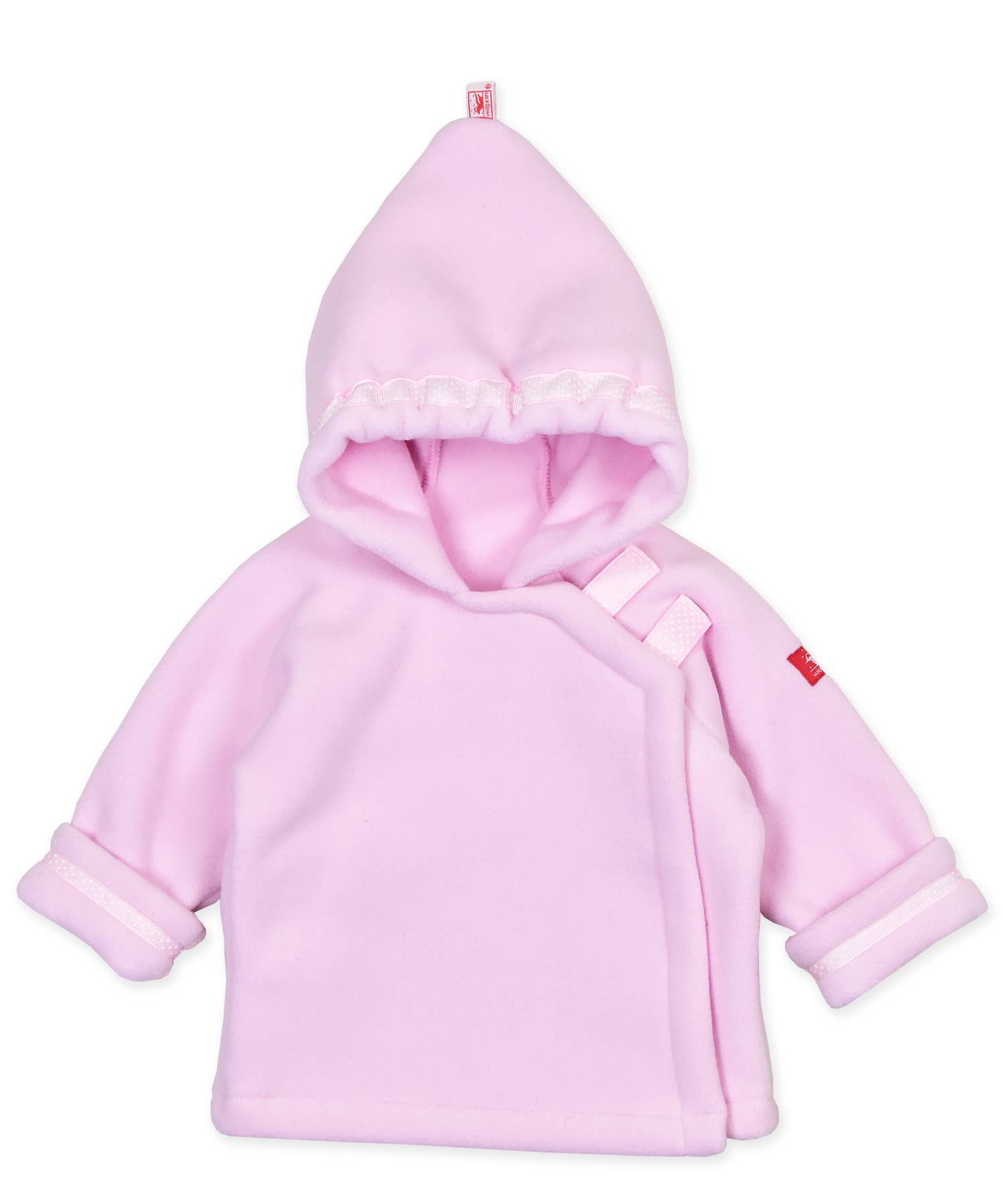 Girls Dot Ribbon Hooded WarmPlus   Fleece Jacket: Light Pink