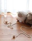 Button Pull-along sheep taupe