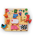 10-Piece Stacking Wood Puzzle - 123 Barnyard