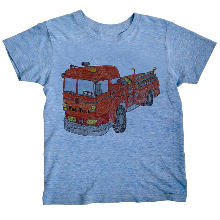 Fire Truck Kids Tee Shirt by Orangeheat