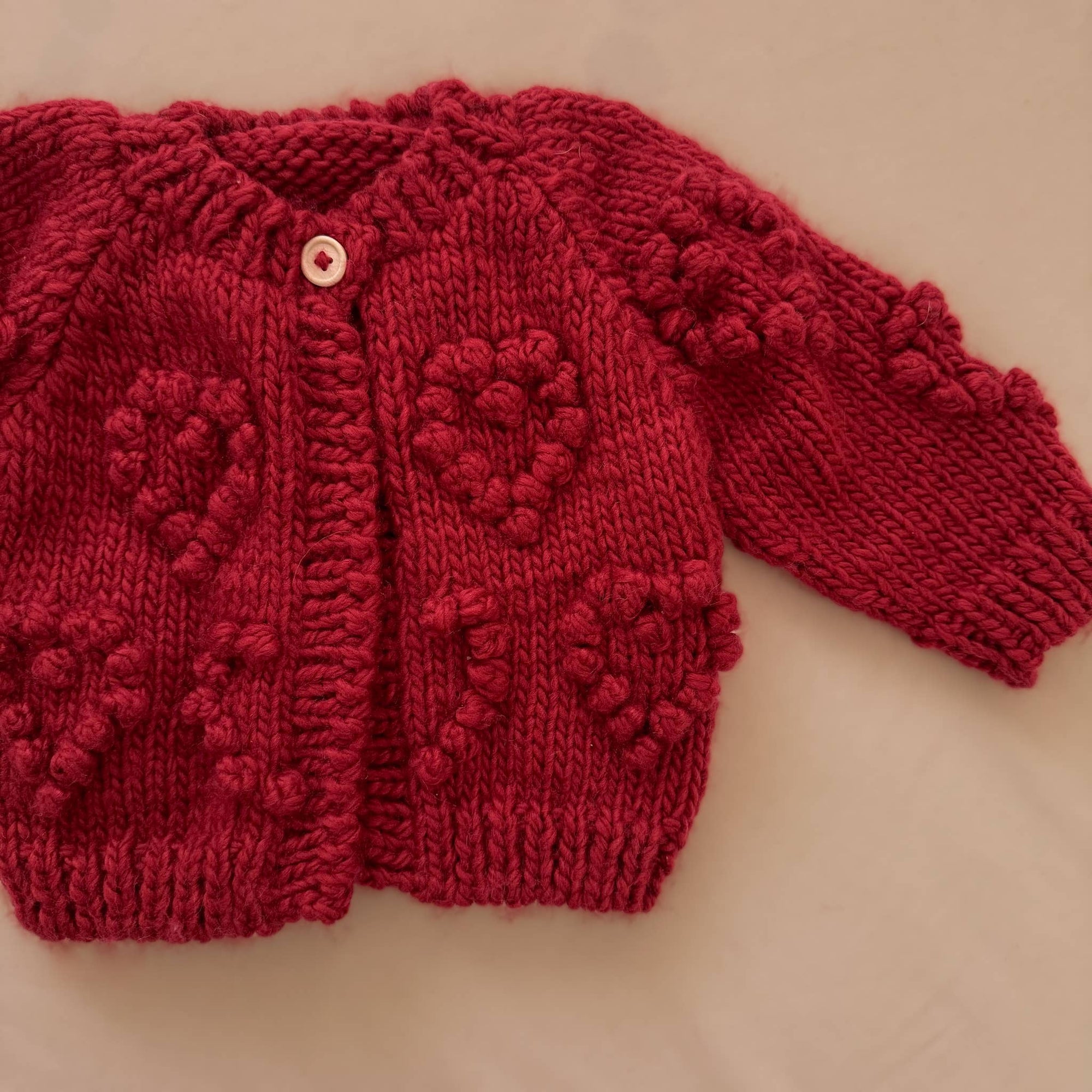 Red Heart Popcorn Cardigan Sweater