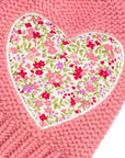 Girls Floral Heart Winter Beanie Hat