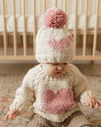 Sweetheart Crew Neck Knit Sweater