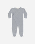 Wrap Knit Footie Heathered Dusty Blue