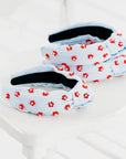 Girls Beaded Headband - Pinstripe Poppies