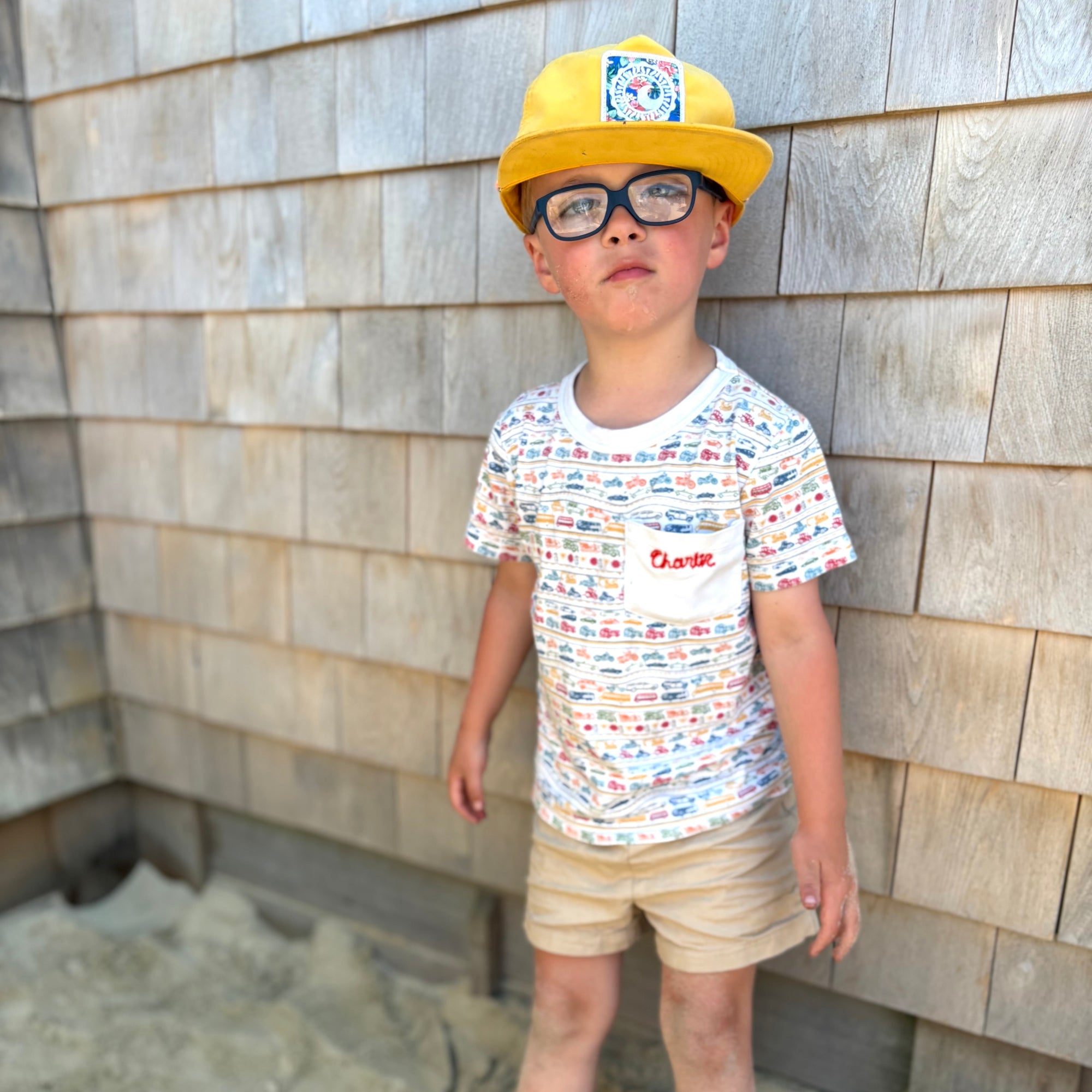Cars & Trucks Kid's Pocket Tee Shirt