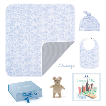 Joy Street Chicago baby gift set blue