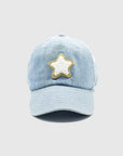 Glitter Gold Terry Star Patch Hat - Denim, Toddler (1Y-4Y)