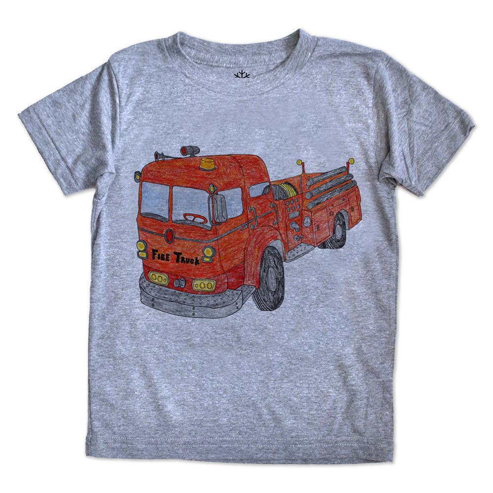 Fire Truck Kids Tee Shirt by Orangeheat