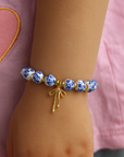 Chinoiserie Beaded Bracelet: Blue