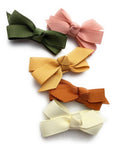 5 Chelsea Boutique Grosgrain Bows on Snap Clips Desertspring