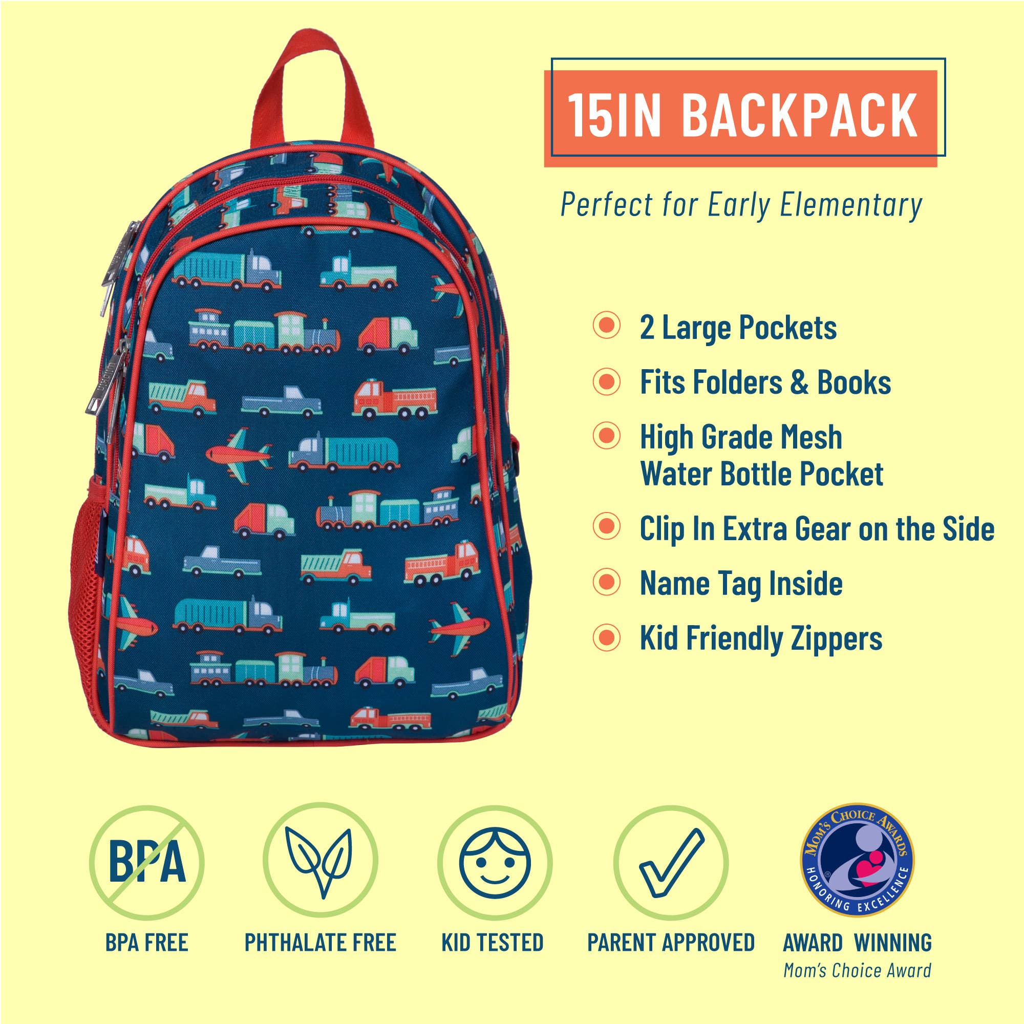 Transportation 15 Inch Backpack