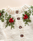 Holly Cardigan Winter Christmas Holiday Berry Mistletoe