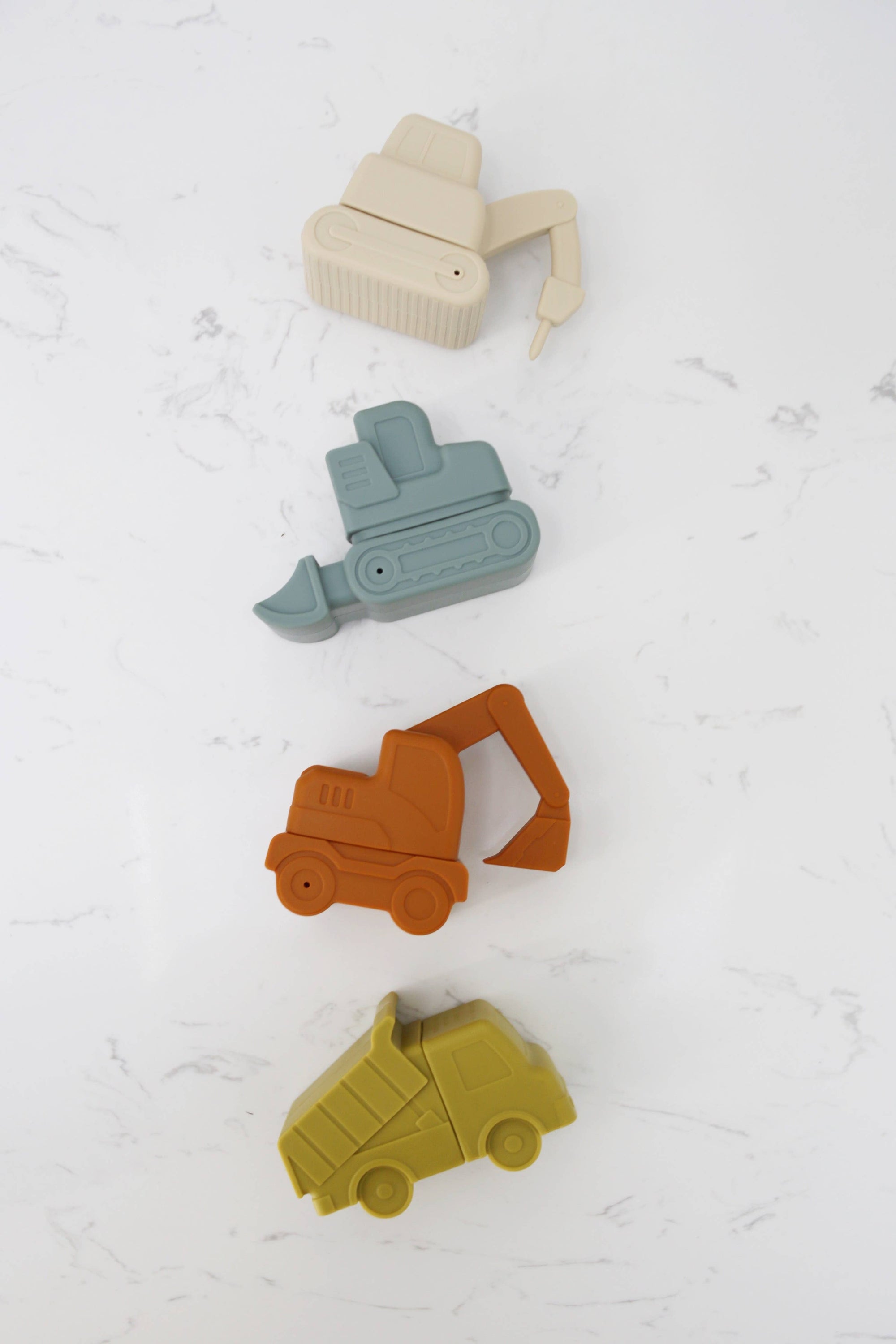 Construction Vehicle Mold Free Silicone Bath Toy Set