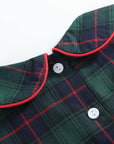 Blue, Green Red Plaid Smocked Collared Dress