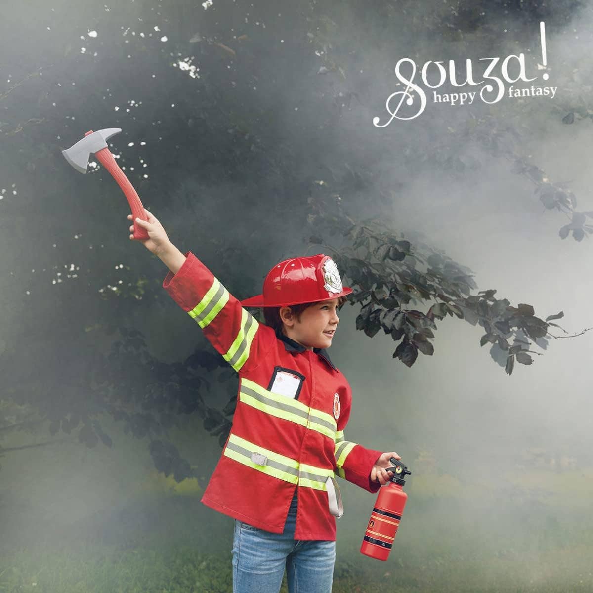 Fireman Costume Set for Children - Role-Play - (sz 4-7 yrs)