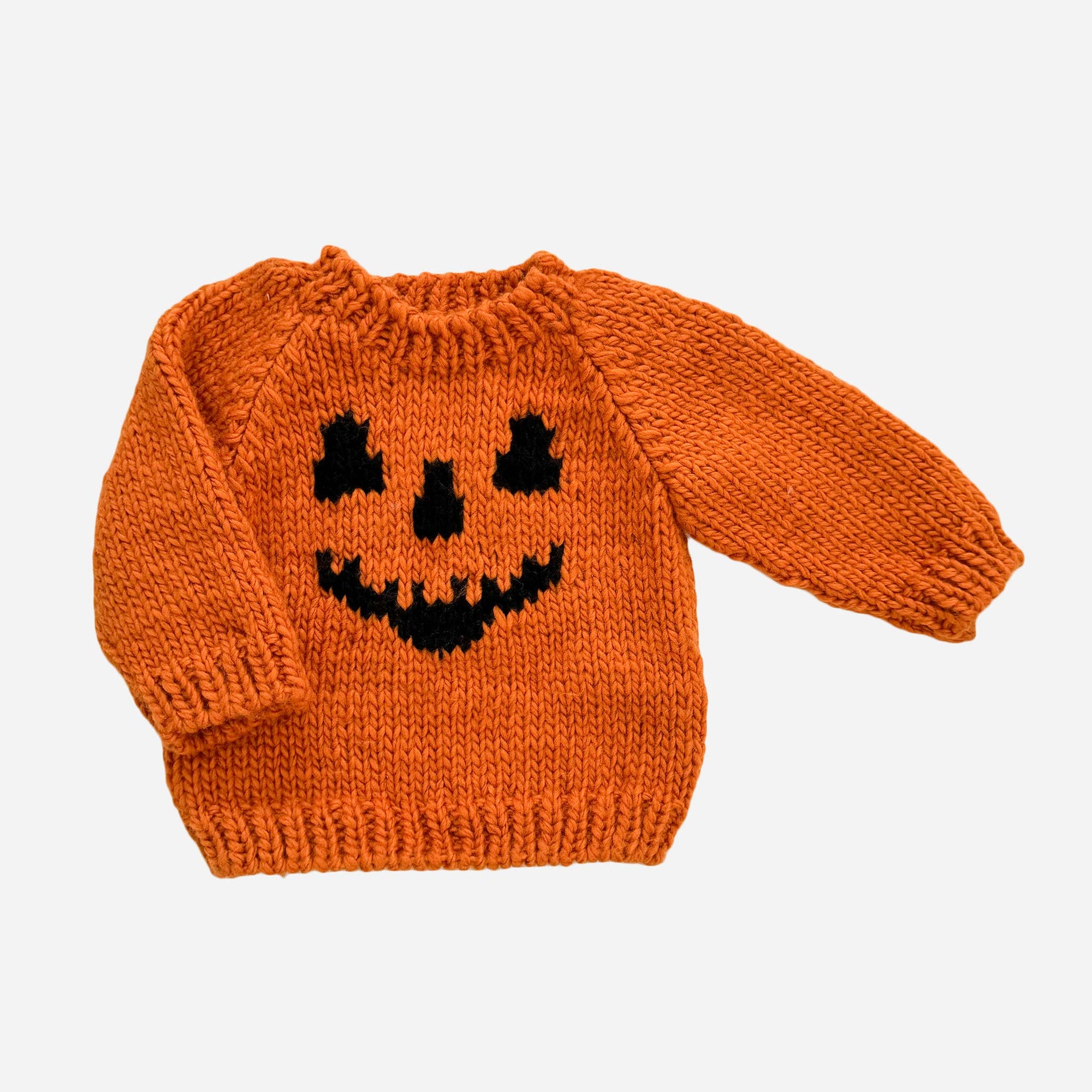 Jack-o-lantern Pumpkin Hand-Knit Sweater