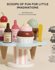 Wooden Ice Cream Stand & Toppings