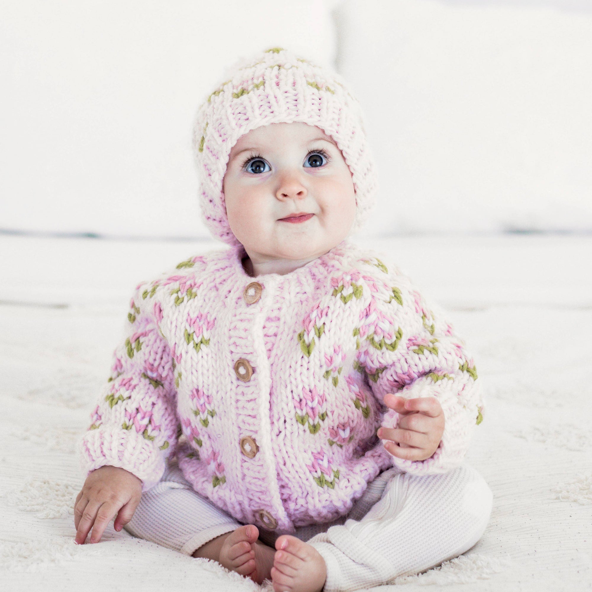 Bitty Blooms Blush Cardigan Sweater for Baby & Toddler