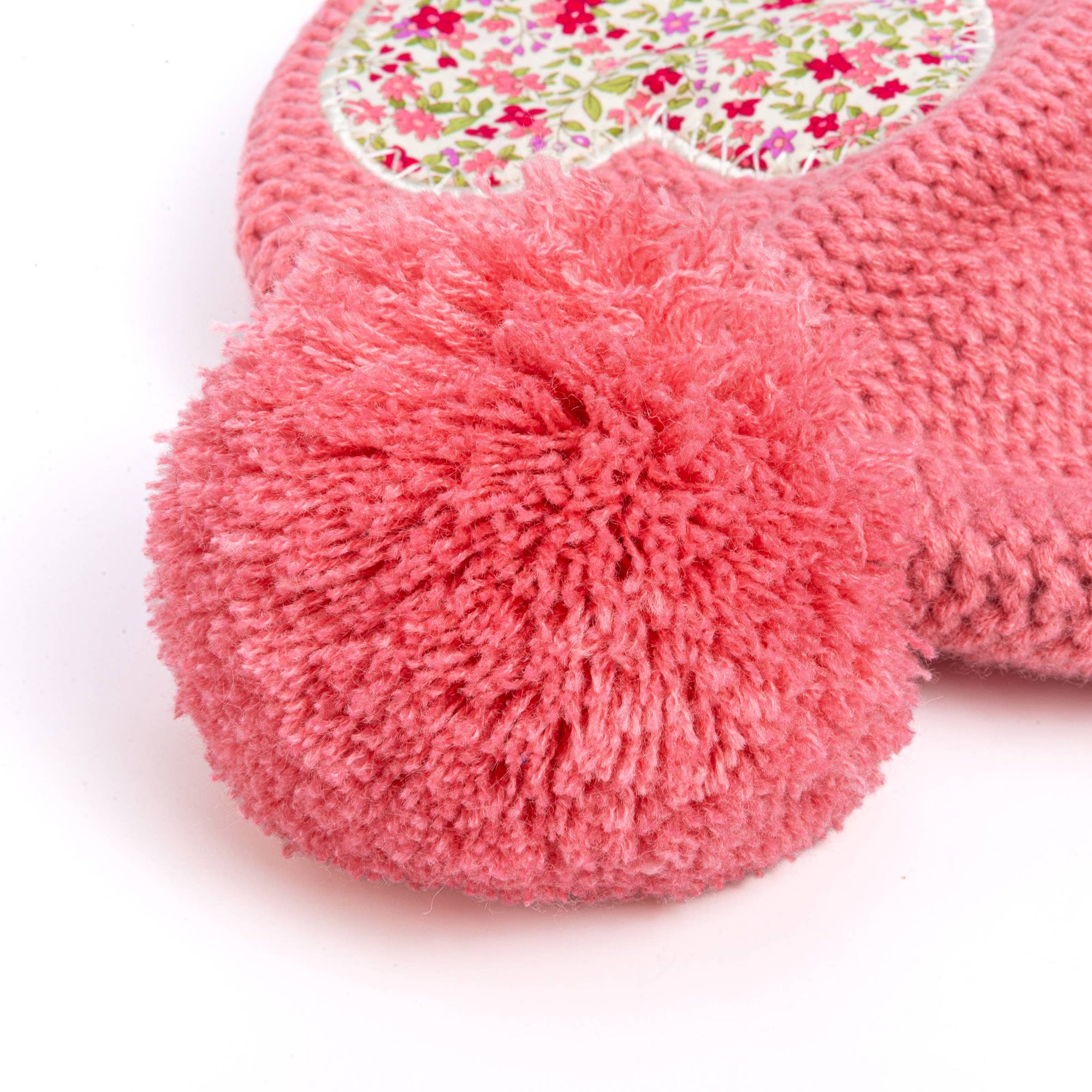 Girls Floral Heart Winter Beanie Hat