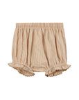 Light Brown Pinstripe Pumpkin Smocked Dress and Bloomer Set