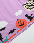 Purple Halloween Scene Girls Dress