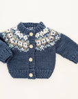 Fairisle Slate Cardigan Sweater for Baby & Toddler