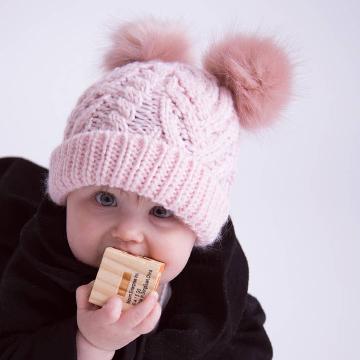Blush Pink Fluffer Beanie Winter Hat