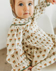 Ina Block Print Floral Baby Dress & Bloomer Set