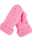 Girls Sprinkled Hot Pink Knitted Mittens
