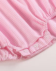 Pink Striped Lil Sister Smocked Romper