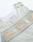 Sage Green Puppy Dog Smocked Longall