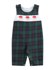 Blue, Green Red Plaid Christmas Santa Smocked Longalls