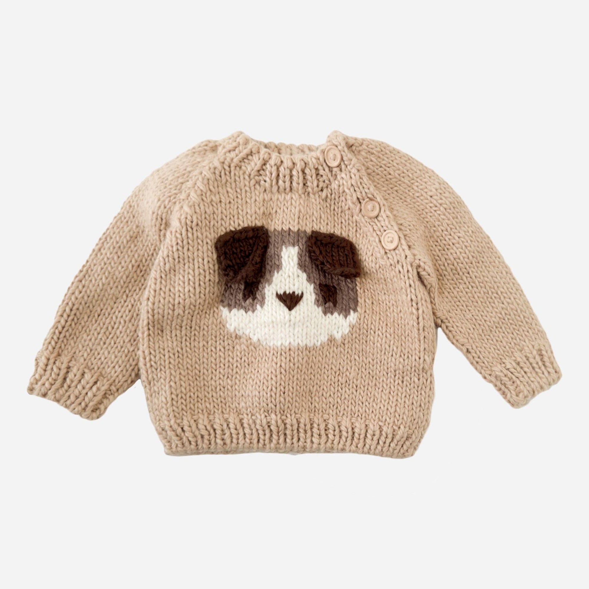 Dog Pullover 3D Sweater Baby Kid Fall Winter School: Latte / XS 6-12m