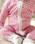 Joy Street Pink Heart Stripe Zip Baby Onesie