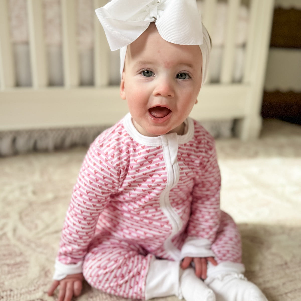 Sailor Hearts Zip Baby Onesie - Main Image