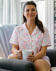 Mahjong Women’s Button Front Short Pajama Set