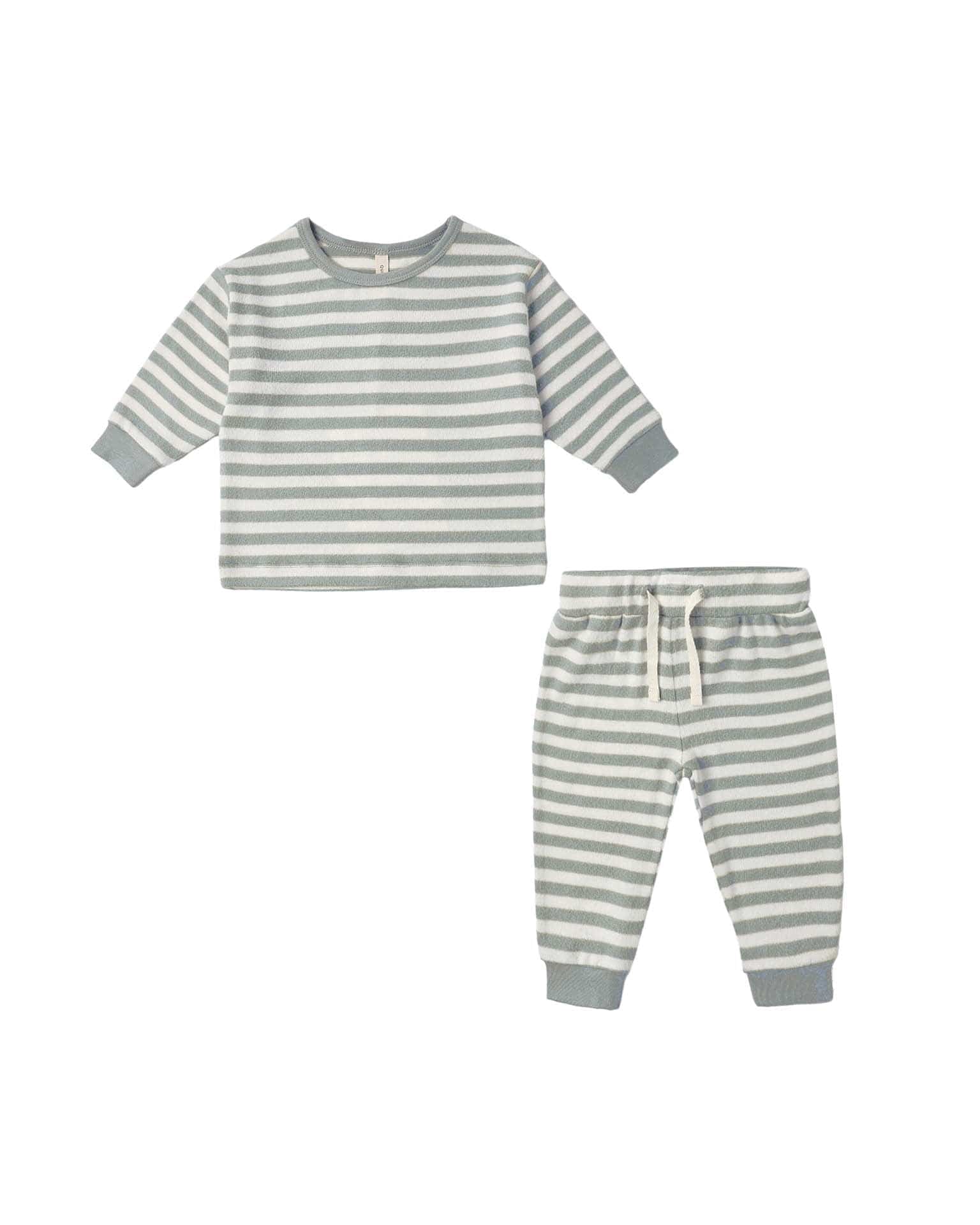 Quincy Mae Cozy Set Blue Stripe