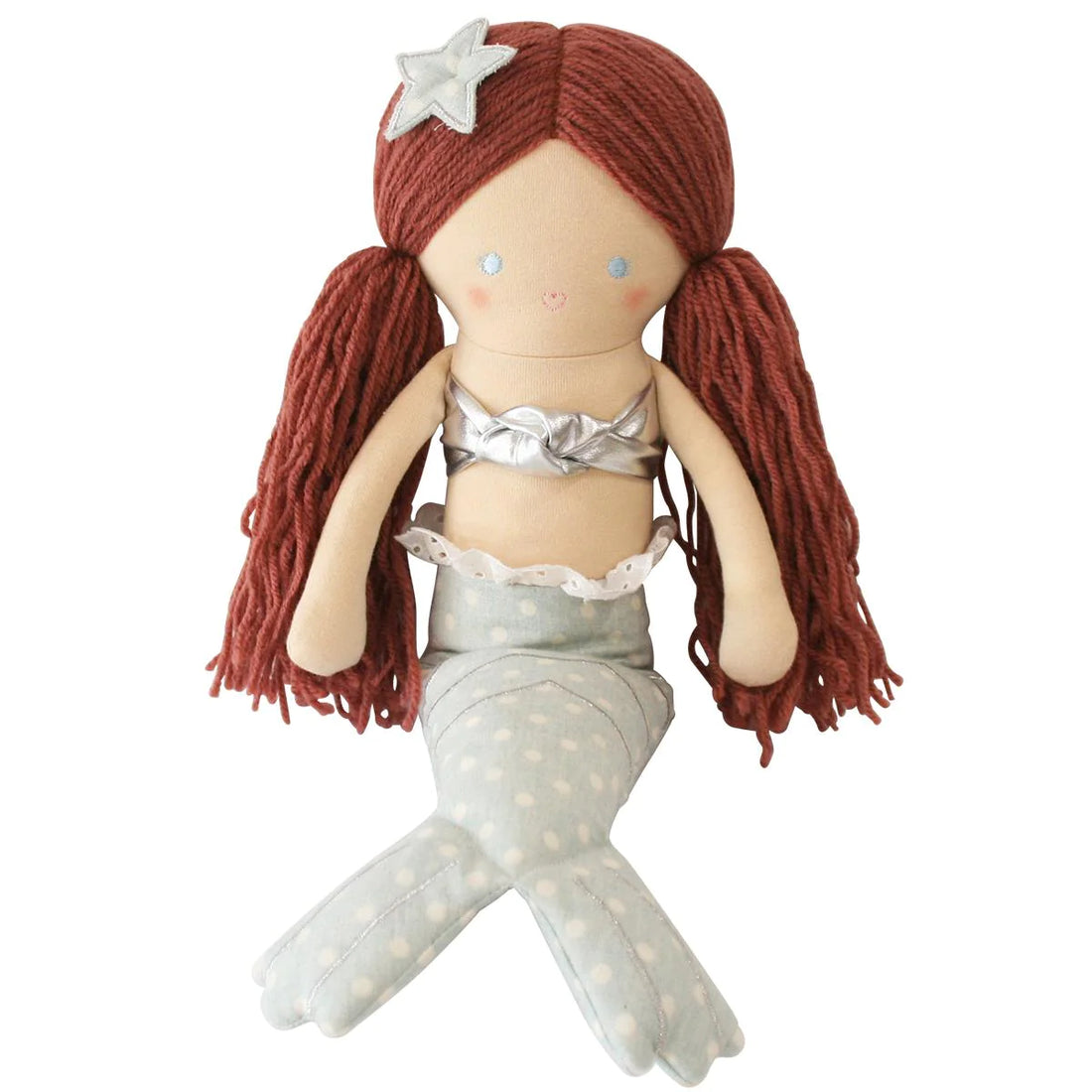 Alimrose Mila Mermaid Doll Red Hair with Aqua tail sitting down