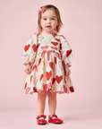 Pink Chicken Baby Girls Renee Dress Set in Gradient Hearts
