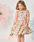 Pink Chicken Girls Eloise Ruffle Dress in Multi Eggs