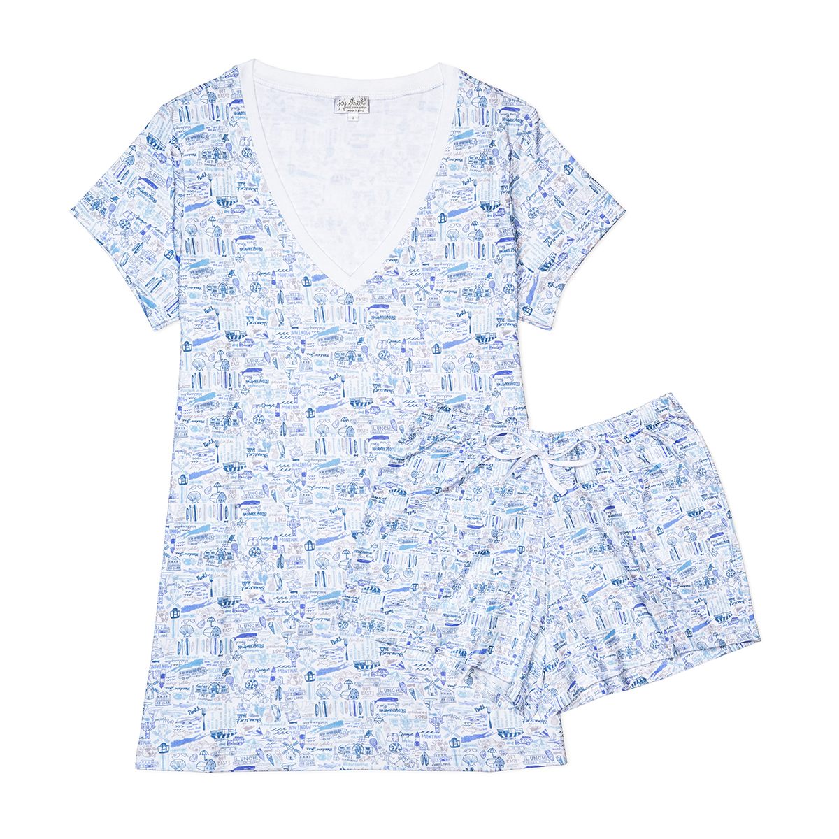 V neck online pjs