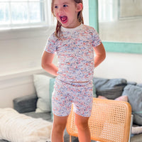 Joy Street Kids USA print short pajamas