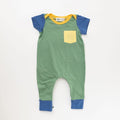 Thimble Zipper Romper in Clover Colorblock