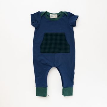 Thimble Zipper Romper in Pool Colorblock